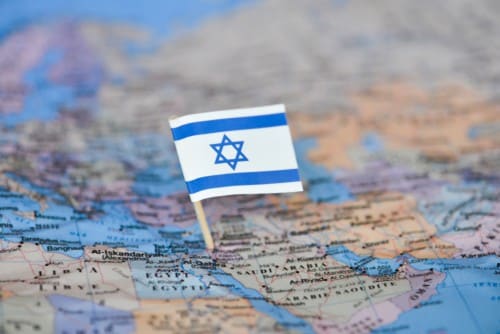 דגל ישראל על מפה